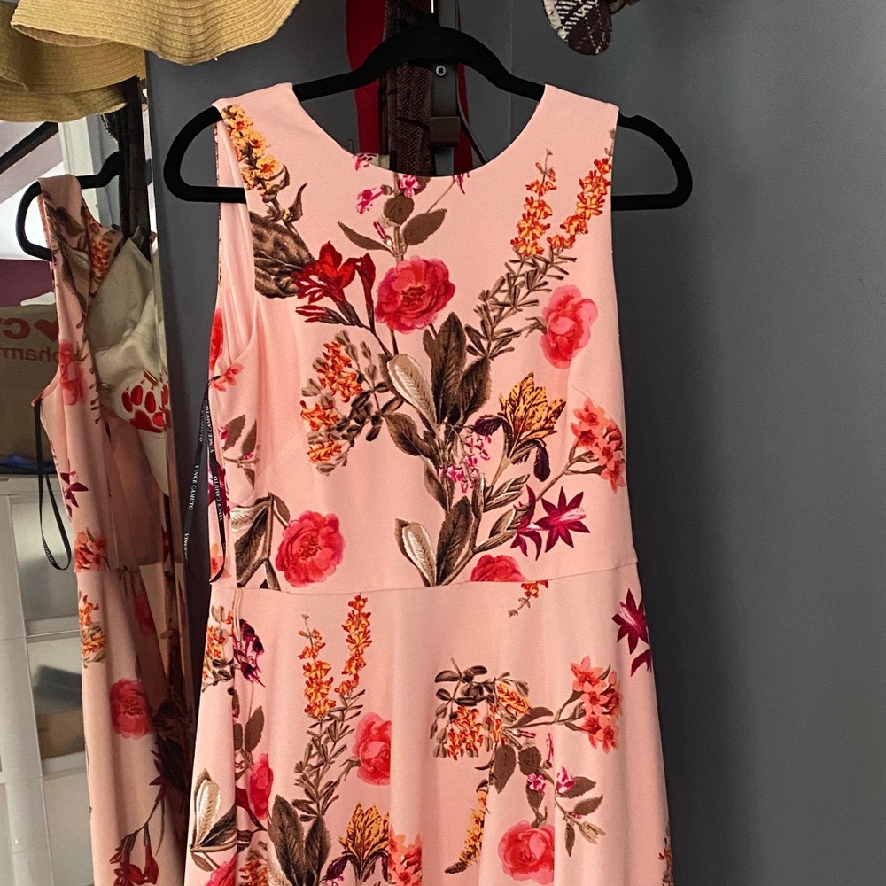 Vince Camuto Blush Floral Midi Dress